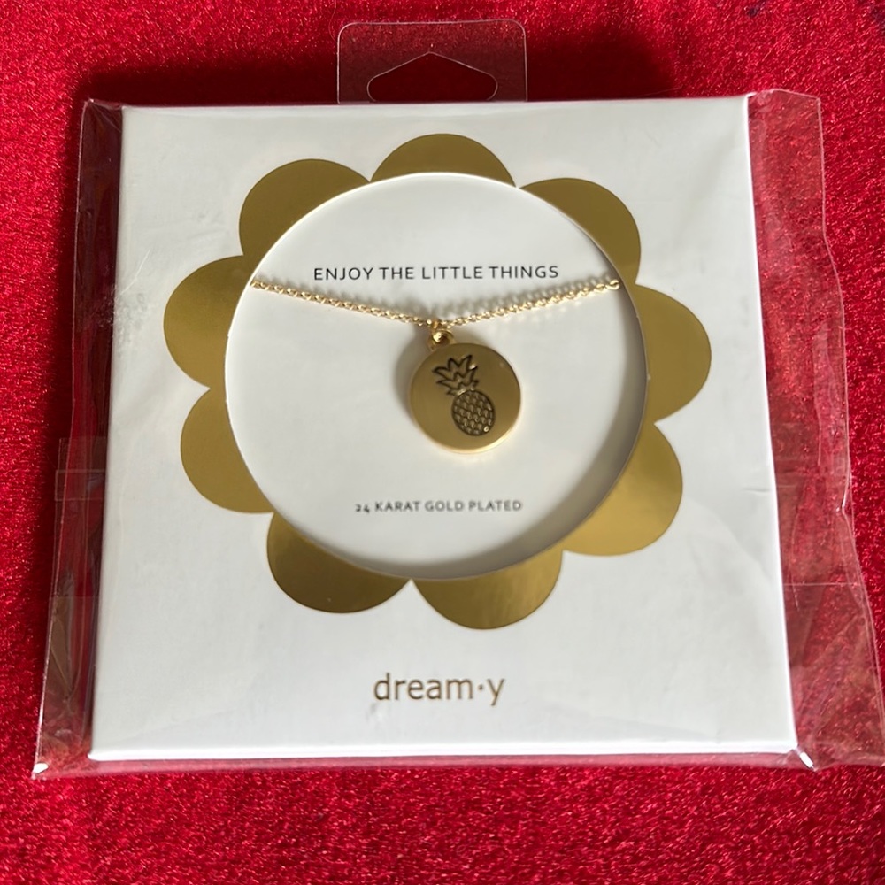 Pineapple Dream-y ENJOY THE LITTLE THINGS Necklace 14 Karat Gold Plated